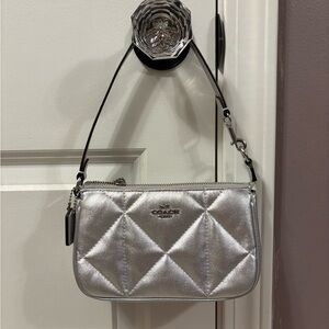 Coach Silver Quilted Nolita 19 purse